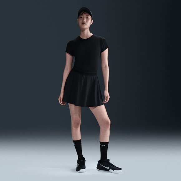 Women's Nike Court Ace Advantage Dri-FIT Tennis Skirt Black White - Picture 1 of 15